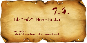 Törő Henrietta névjegykártya