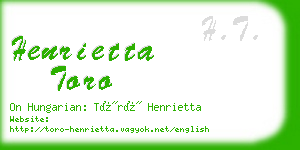 henrietta toro business card
